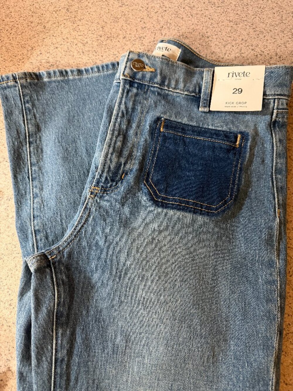 NWT! Loft Rivete High Rise Kick Crop Jeans - Size 29P